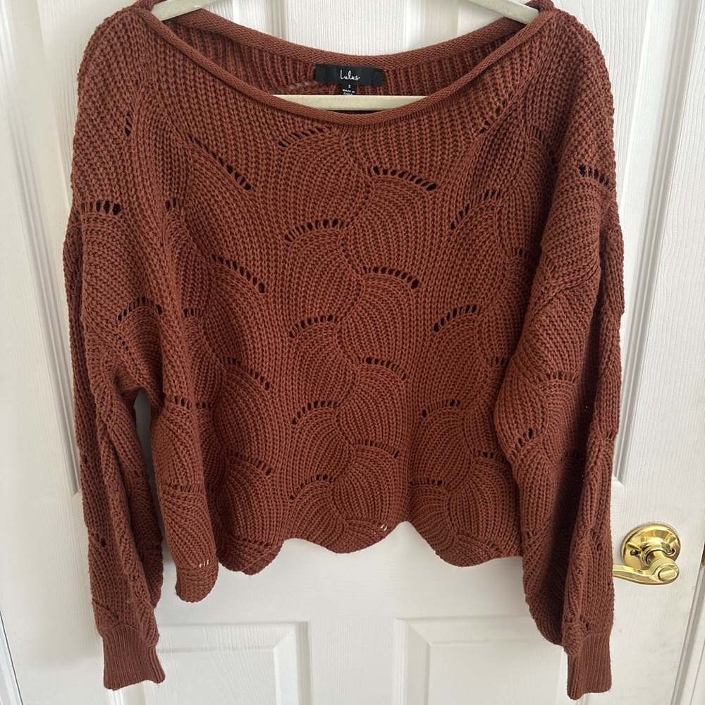 Lulu's Rust Knit Sweater
